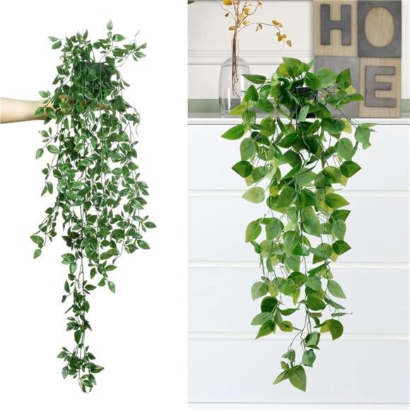 Sggvecsy Fake Hanging Plants 4 Pack Artificial Hanging Eucalyptus Plants Fake - Picture 5 of 7